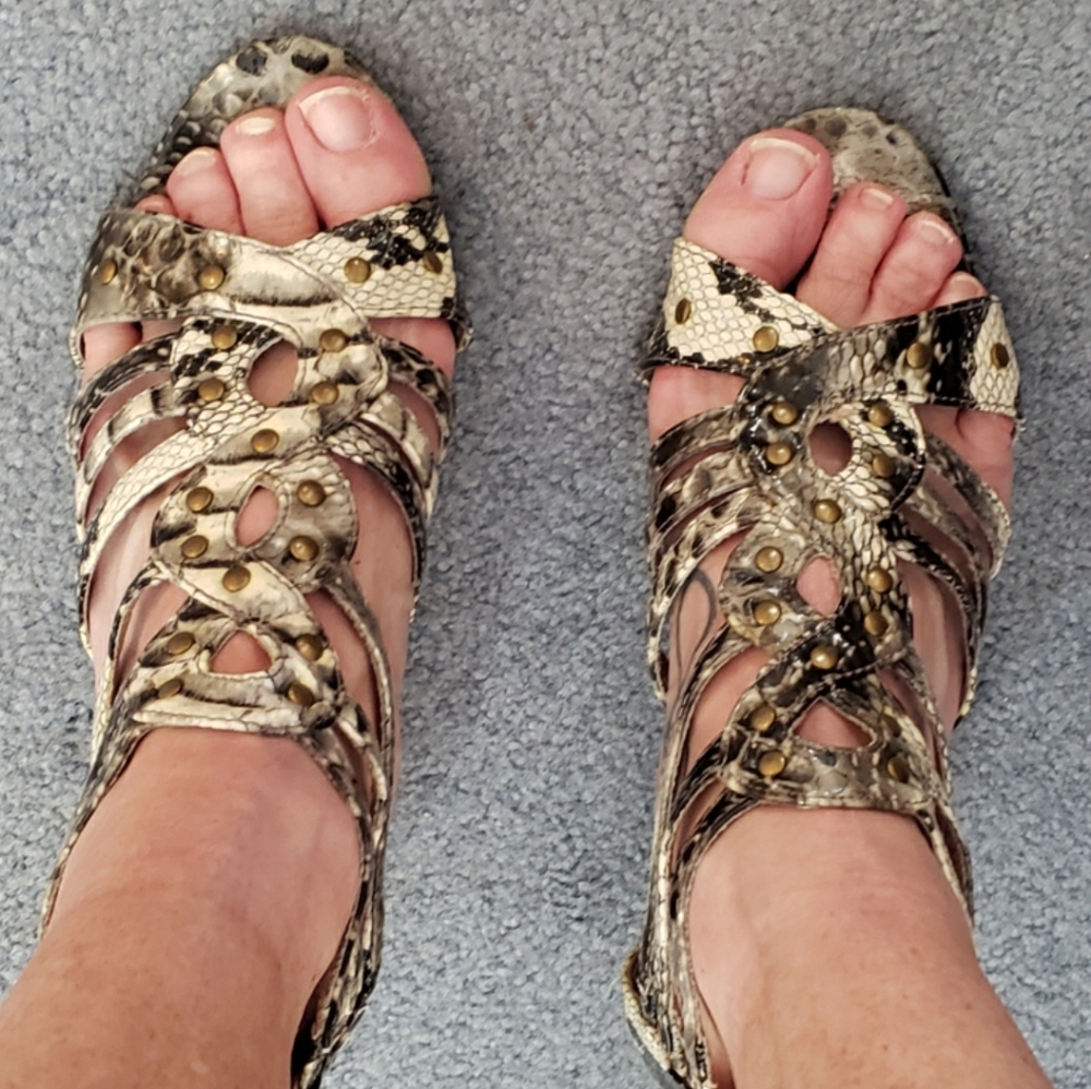 Faux snake skin shoes